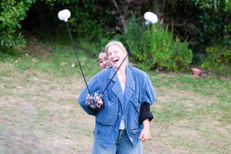 Ngatiawa member in residence in 2025 Emily Smith enjoys learning how to use poi.